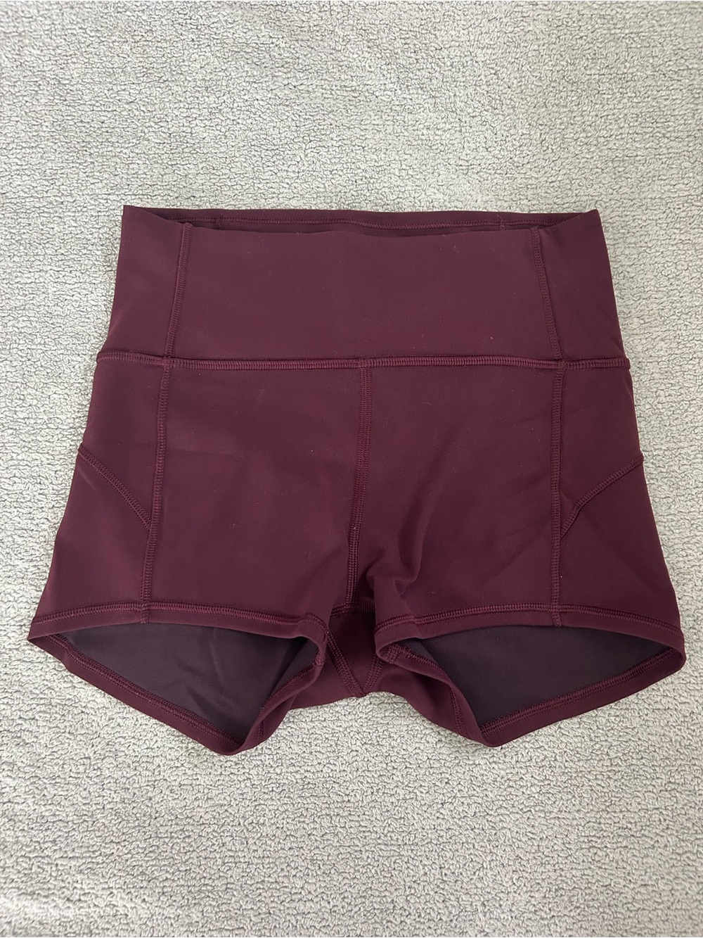 Lululemon Burgundy In Movement Shorts